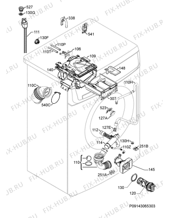 Взрыв-схема стиральной машины Electrolux EWF169542W - Схема узла Hydraulic System 272